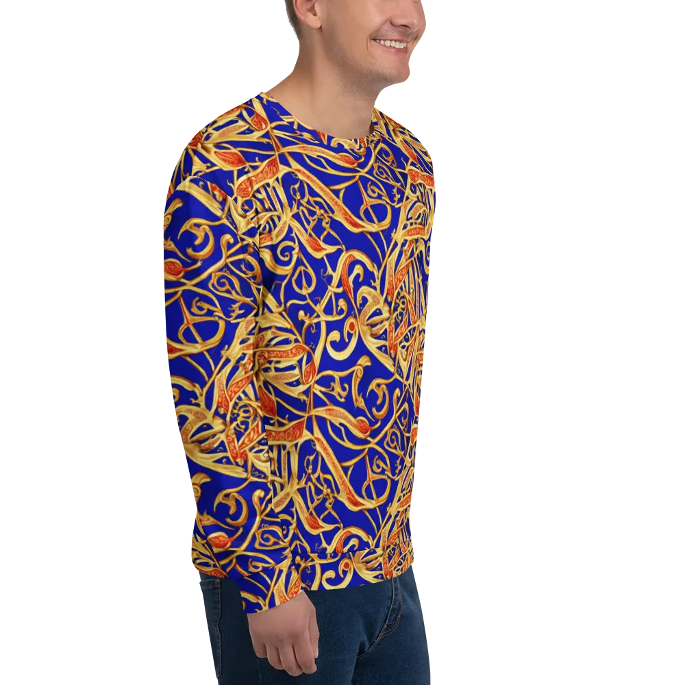 Royal Paisley on Sweatshirt — Right Front