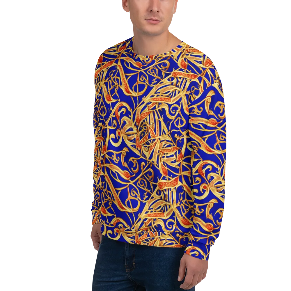 Royal Paisley on Sweatshirt — Left Front