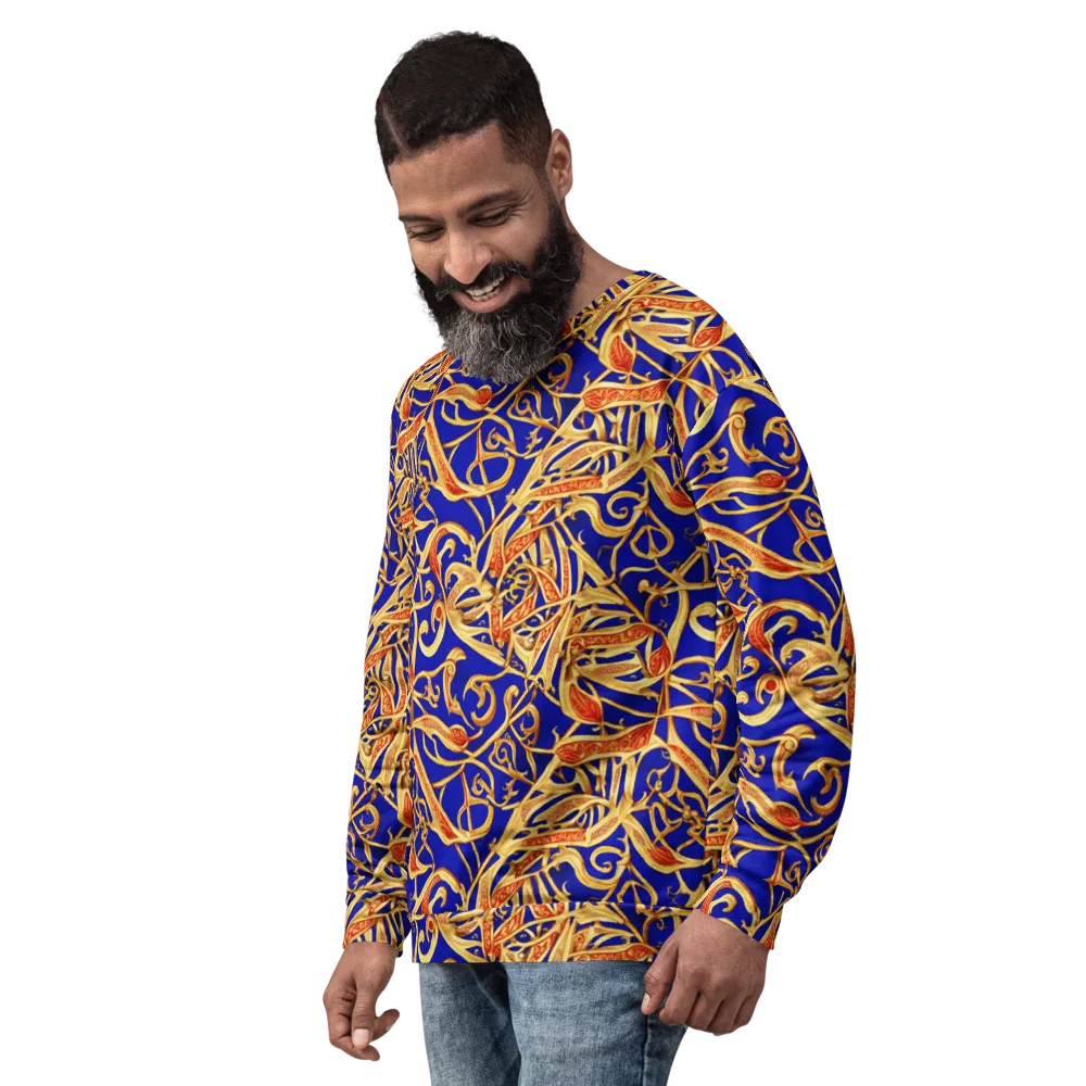 Royal Paisley on Sweatshirt — Left Front