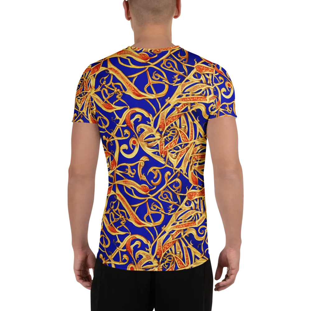 Royal Paisley on Men's Athletic T-Shirt — Back