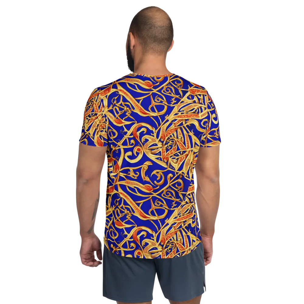 Royal Paisley on Men's Athletic T-Shirt — Back