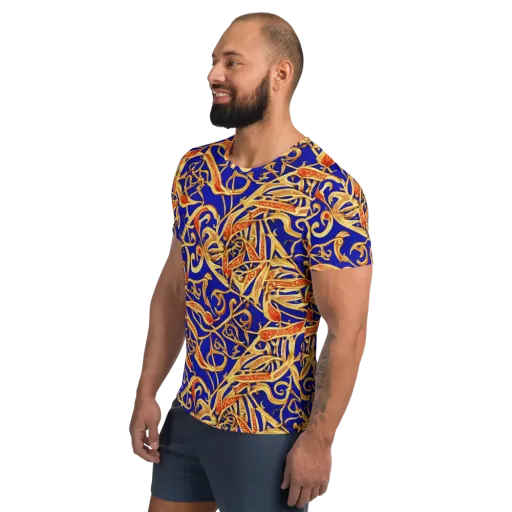 Royal Paisley on a Men's Athletic T-Shirt