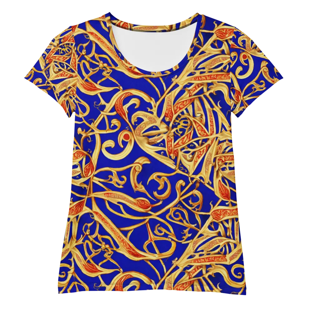Royal Paisley on Women's Athletic T-Shirt — Front
