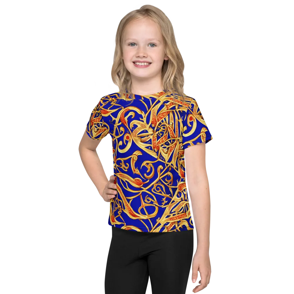 Royal Paisley on Kids Crew Neck T-Shirt — Front