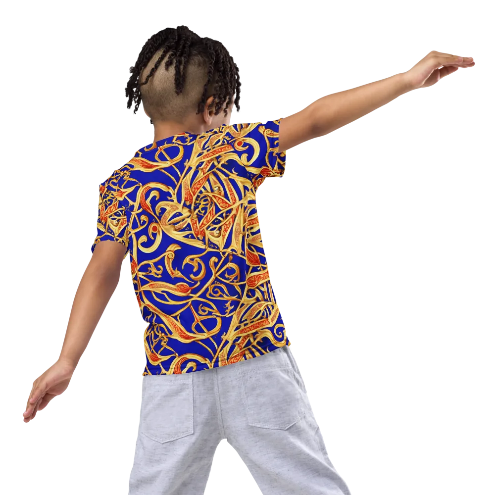 Royal Paisley on Kids Crew Neck T-Shirt — Back