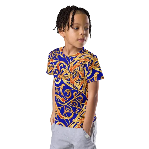 Royal Paisley on a Kids Crew Neck T-Shirt