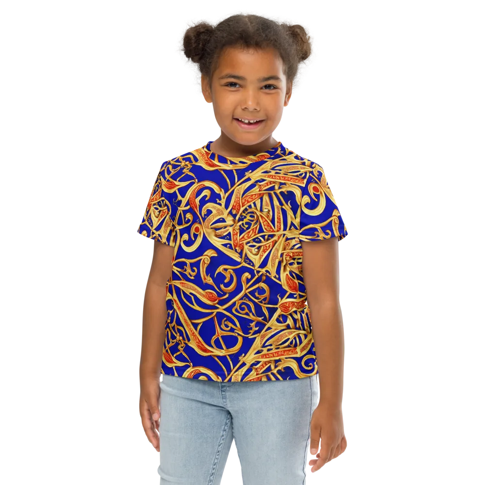 Royal Paisley on Kids Crew Neck T-Shirt — Front