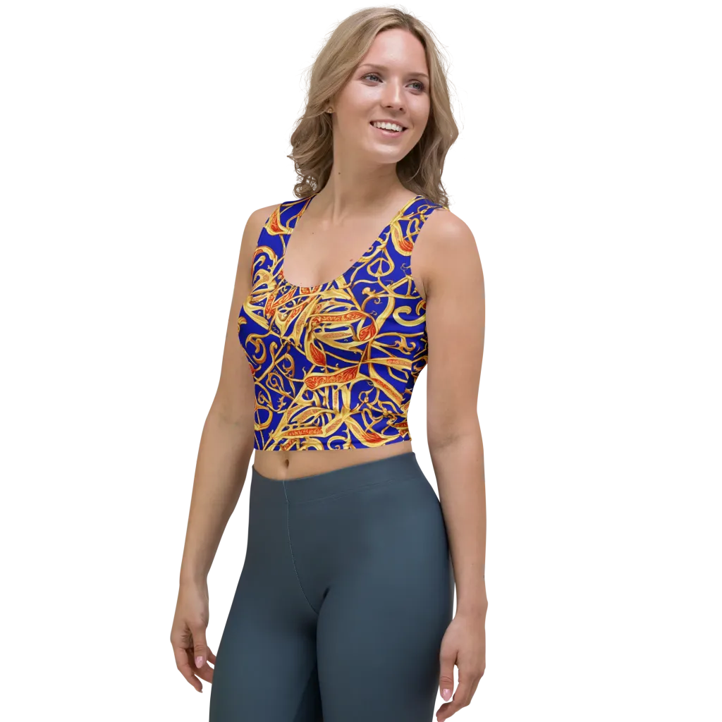 Royal Paisley on Crop Top — Left Front