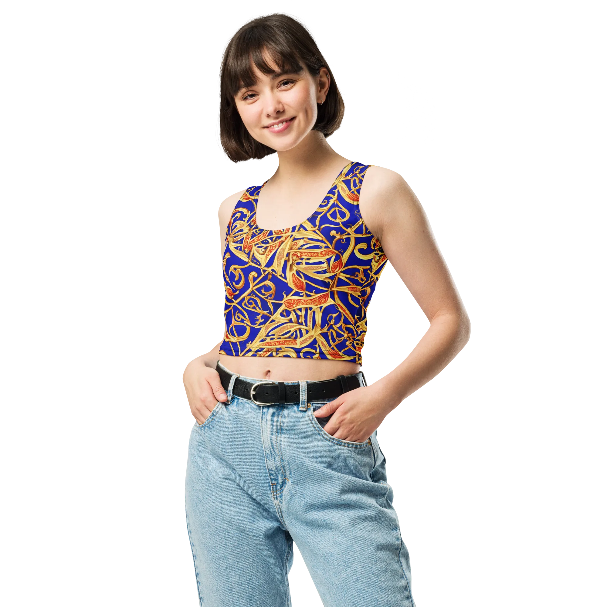 Royal Paisley on Crop Top — Front