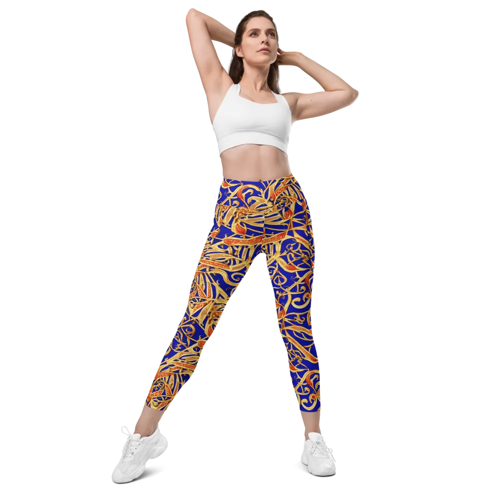 Royal Paisley on Leggings with Pockets — Front