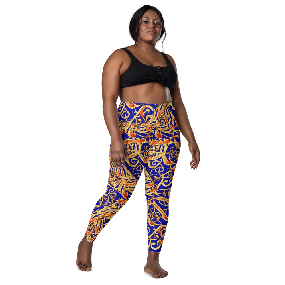 Royal Paisley on Leggings with Pockets — Front