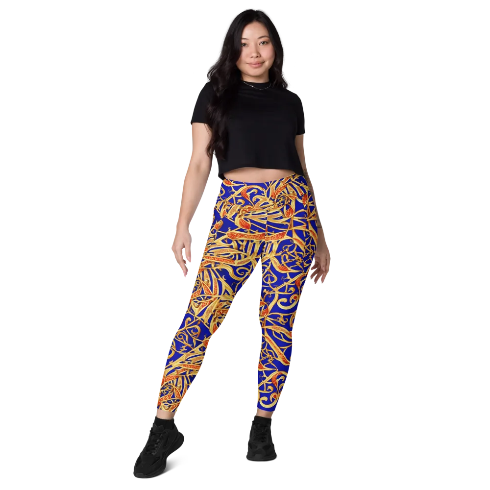 Royal Paisley on Leggings with Pockets — Front