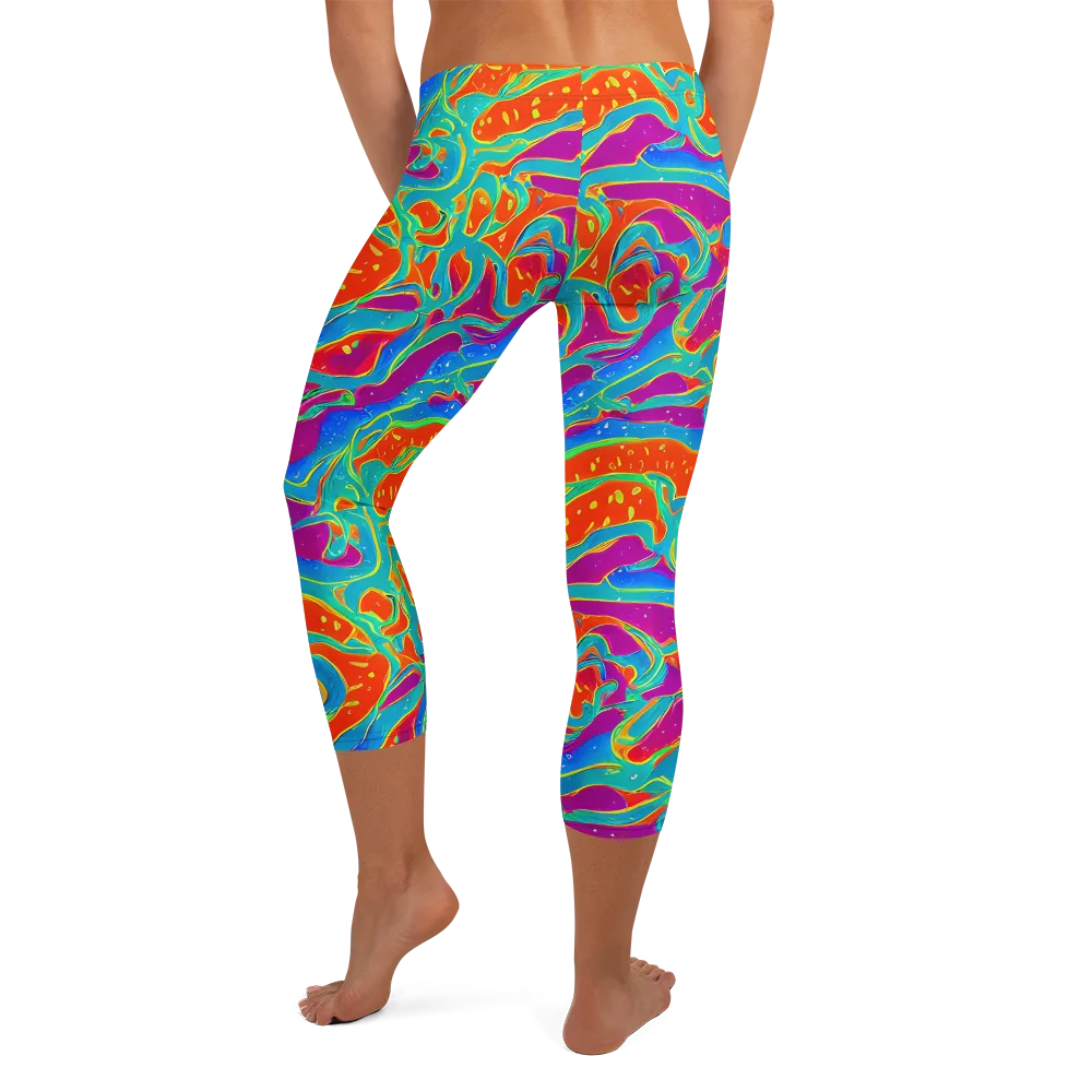 Magma Current on Capri Leggings — Back