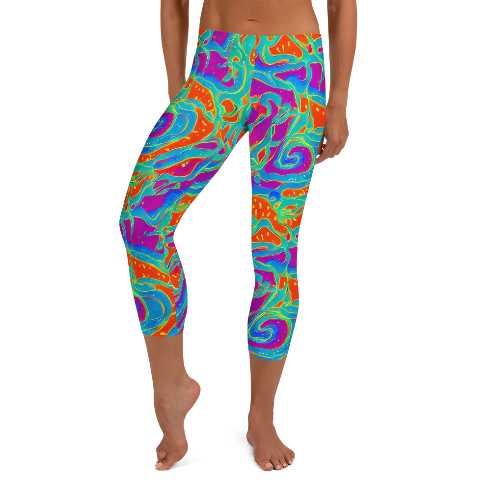Magma Current on Capri Leggings — Front