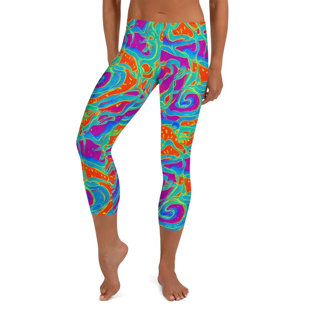 Magma Current on Capri Leggings — Front