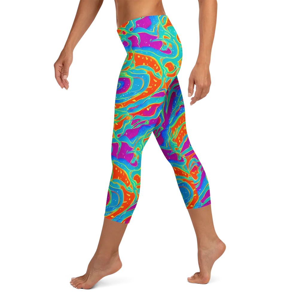 Magma Current on Capri Leggings — Left
