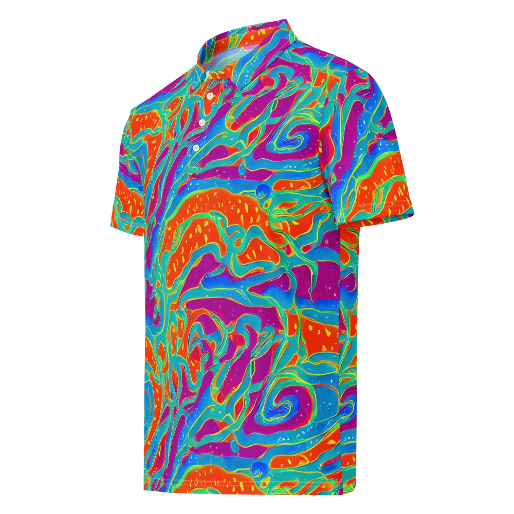Magma Current on Men's Slim Fit Polo Shirt — Left Front