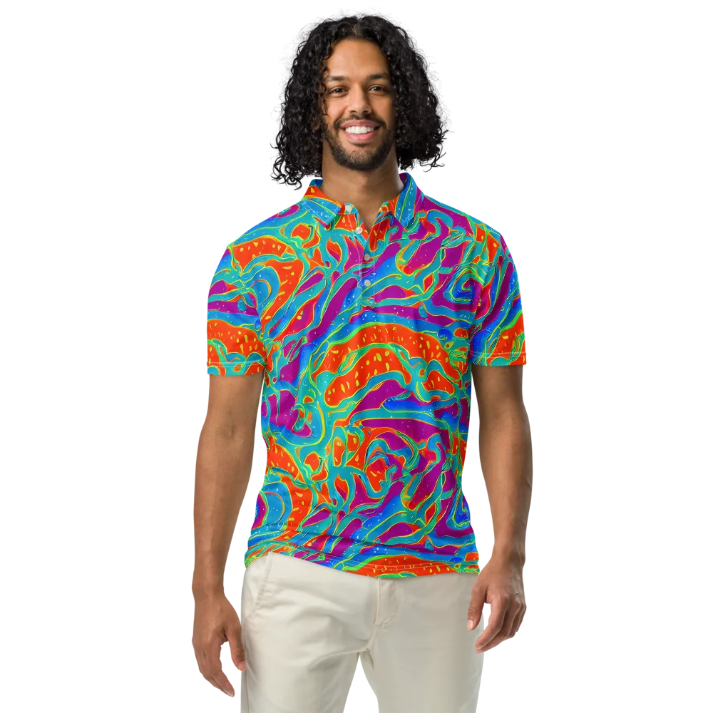 Magma Current on Men's Slim Fit Polo Shirt — Front
