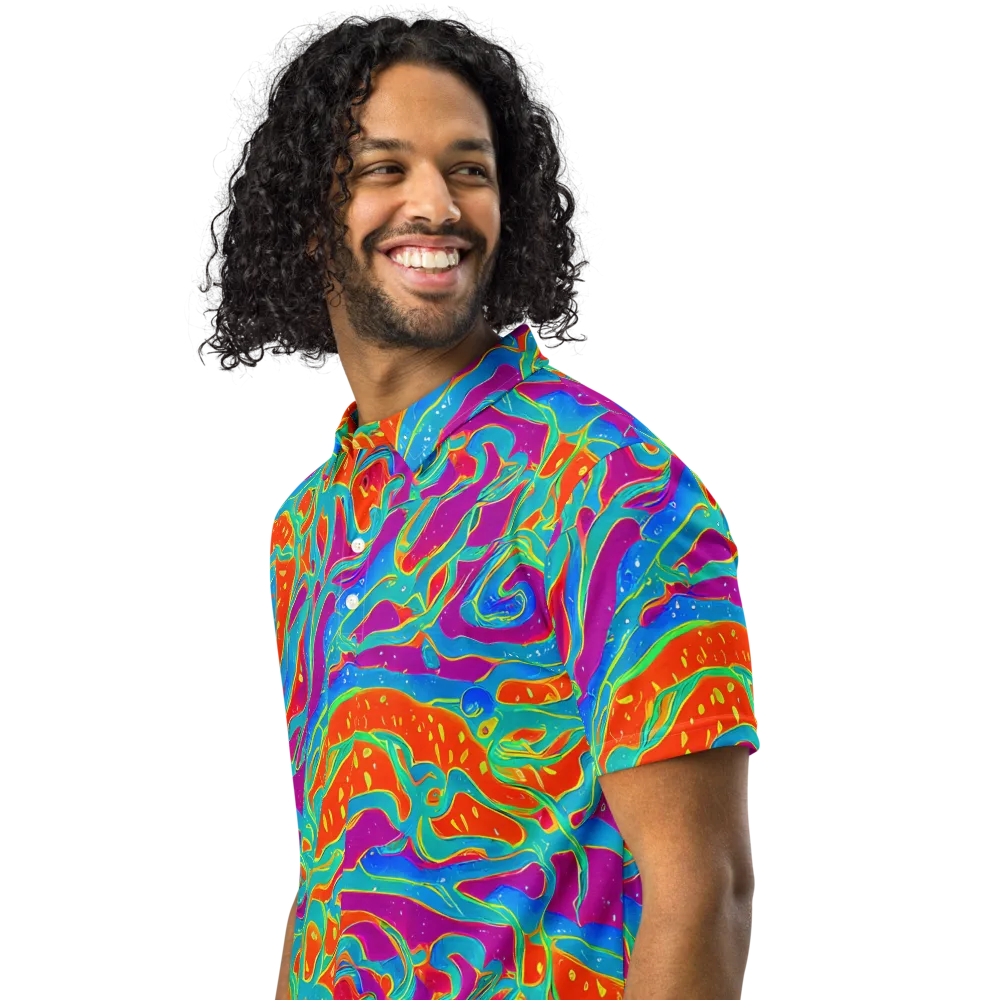 Magma Current on Men's Slim Fit Polo Shirt — Left Front
