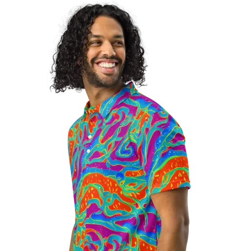 Magma Current on a Men's Slim Fit Polo Shirt