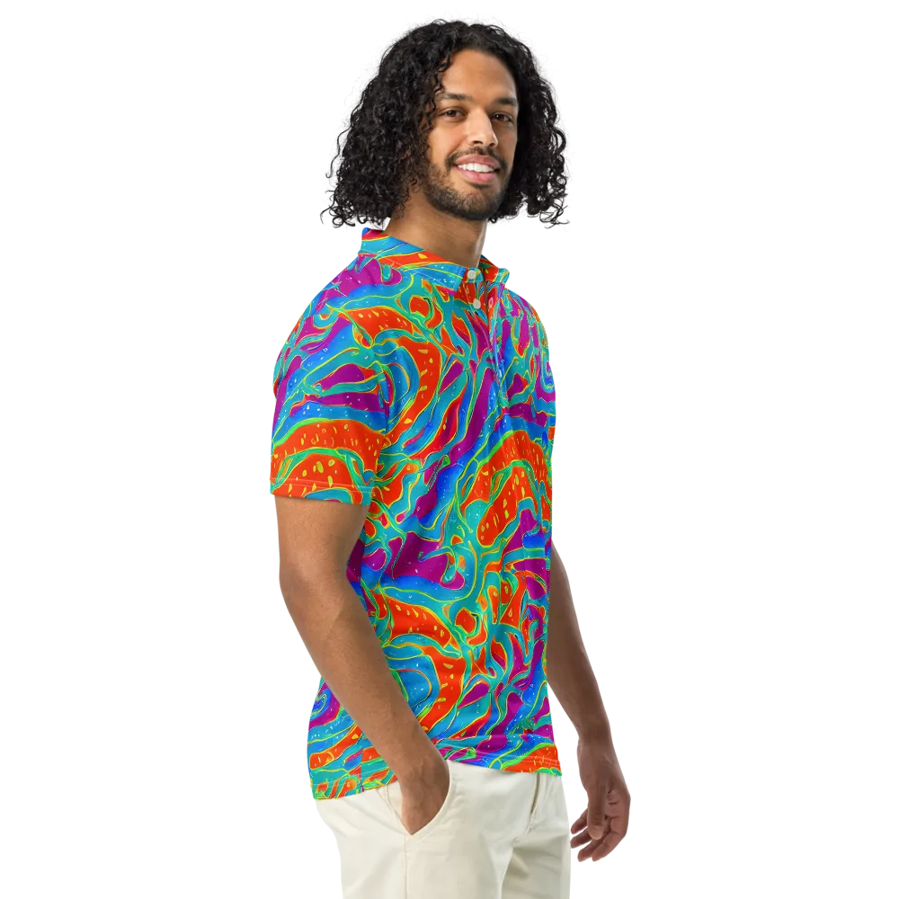 Magma Current on Men's Slim Fit Polo Shirt — Right Front