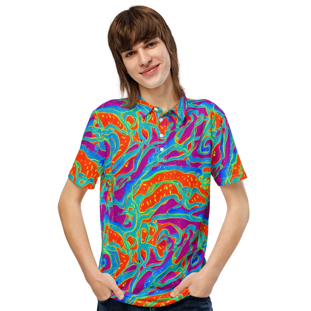 Magma Current on Men's Slim Fit Polo Shirt — Front
