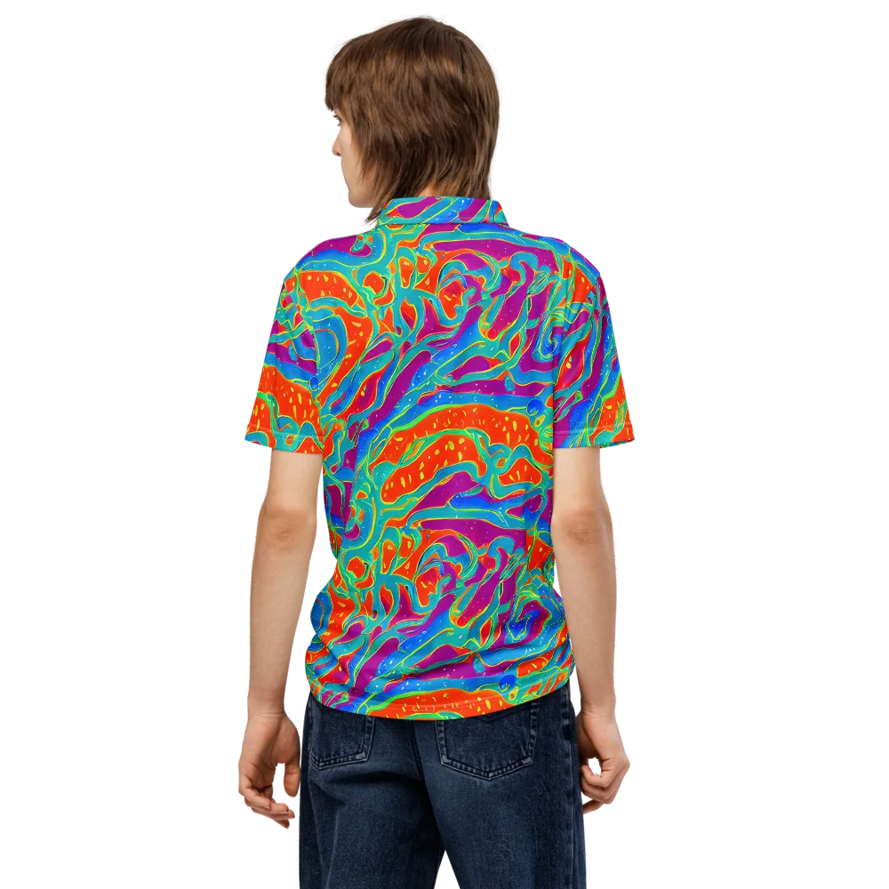 Magma Current on Men's Slim Fit Polo Shirt — Back