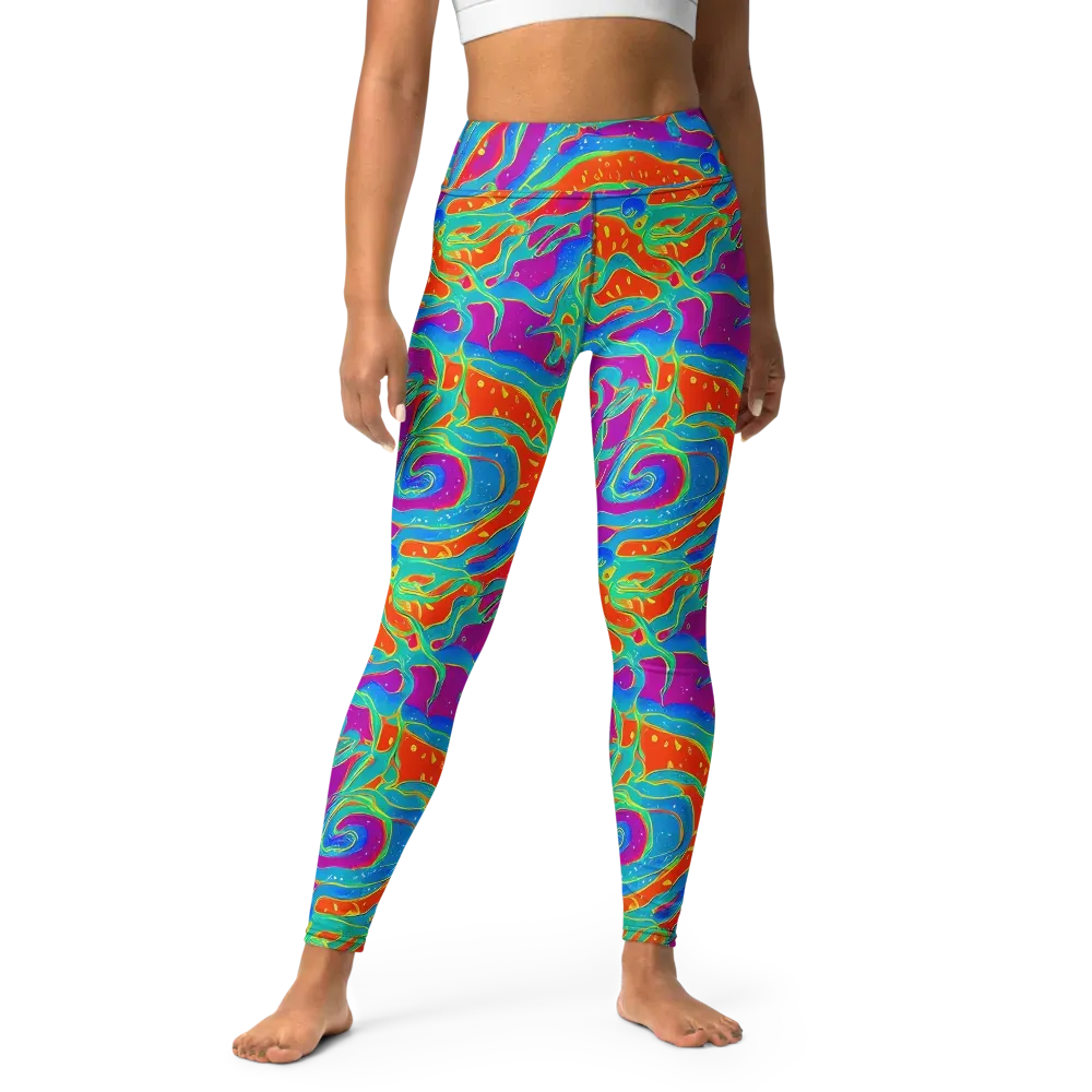 Magma Current on Yoga Leggings — Front