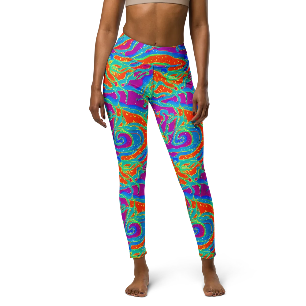 Magma Current on Yoga Leggings — Front