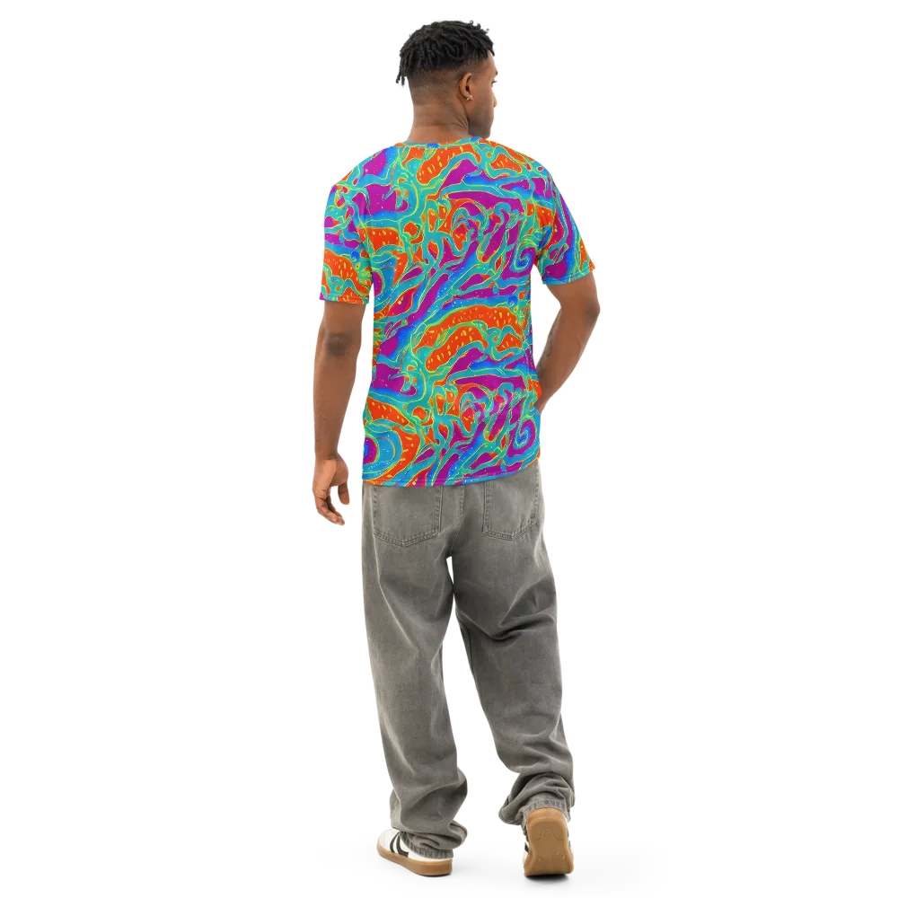 Magma Current on Men's Cotton Crew Neck T-Shirt — Back