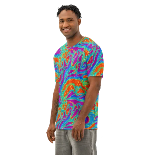 Magma Current on a Men's Cotton Crew Neck T-Shirt