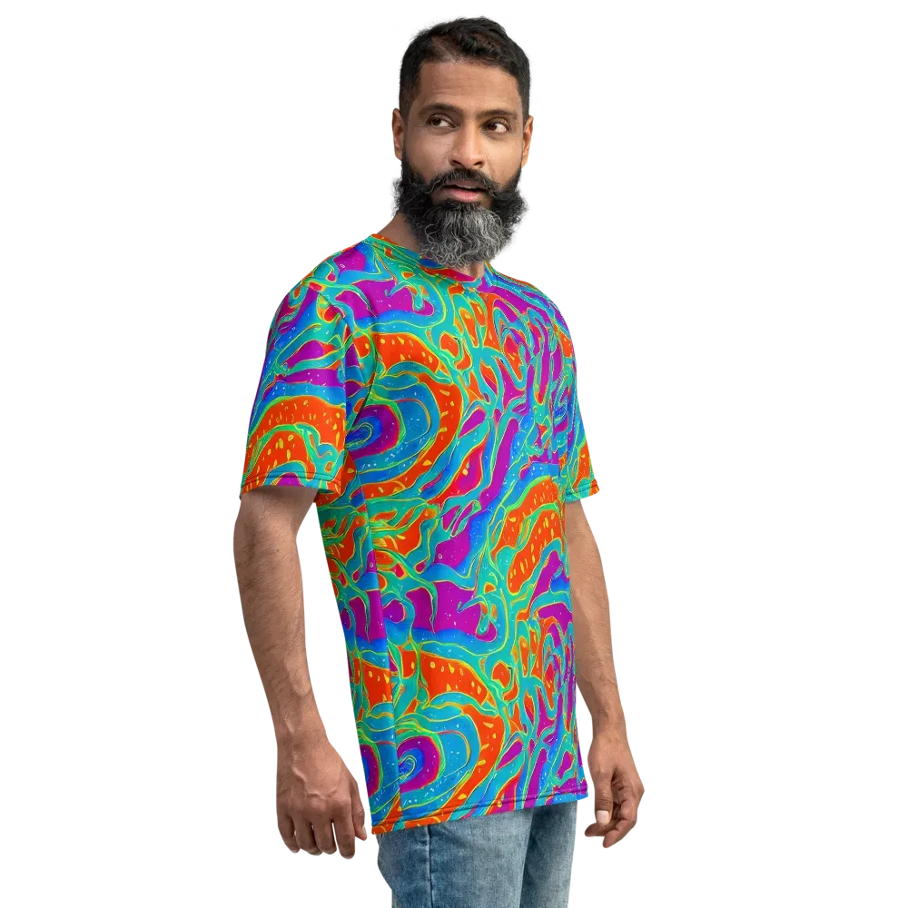 Magma Current on Men's Crew Neck T-Shirt — Right