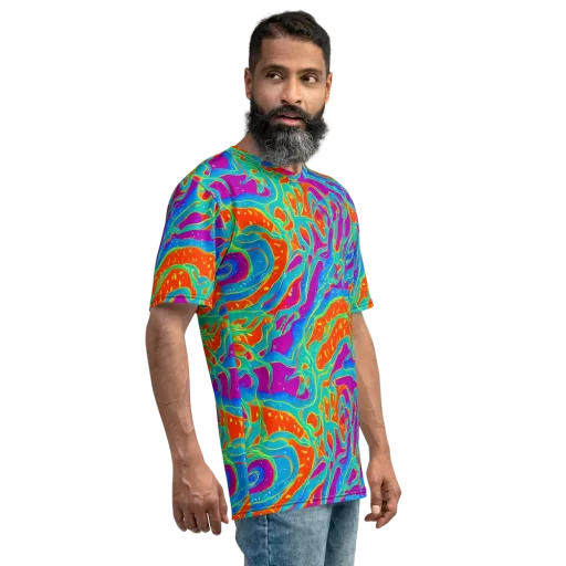 Magma Current on a Men's Crew Neck T-Shirt