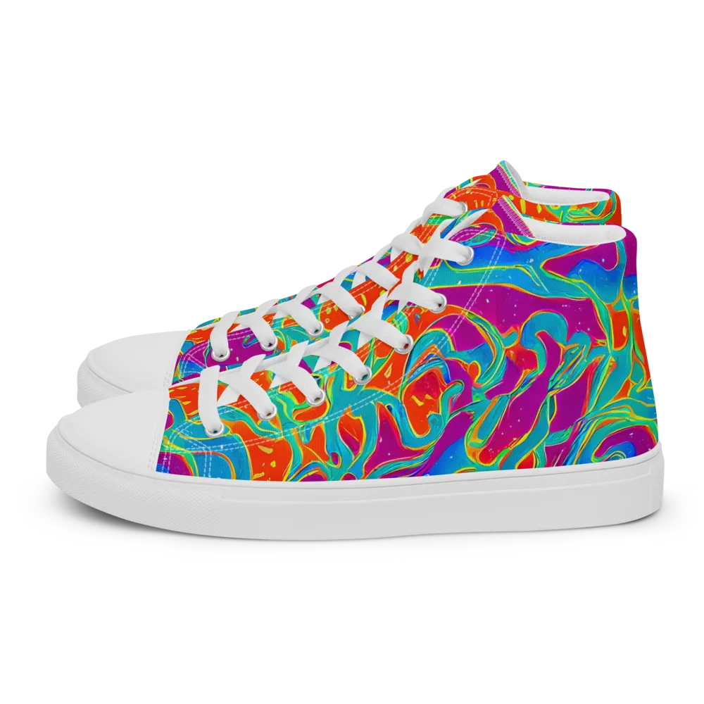 Magma Current on Men's High Top Canvas Shoes — Left