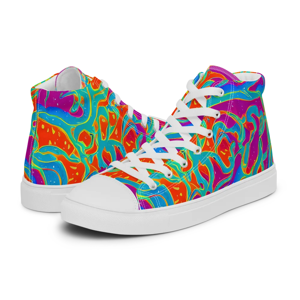 Magma Current on Men's High Top Canvas Shoes — Left