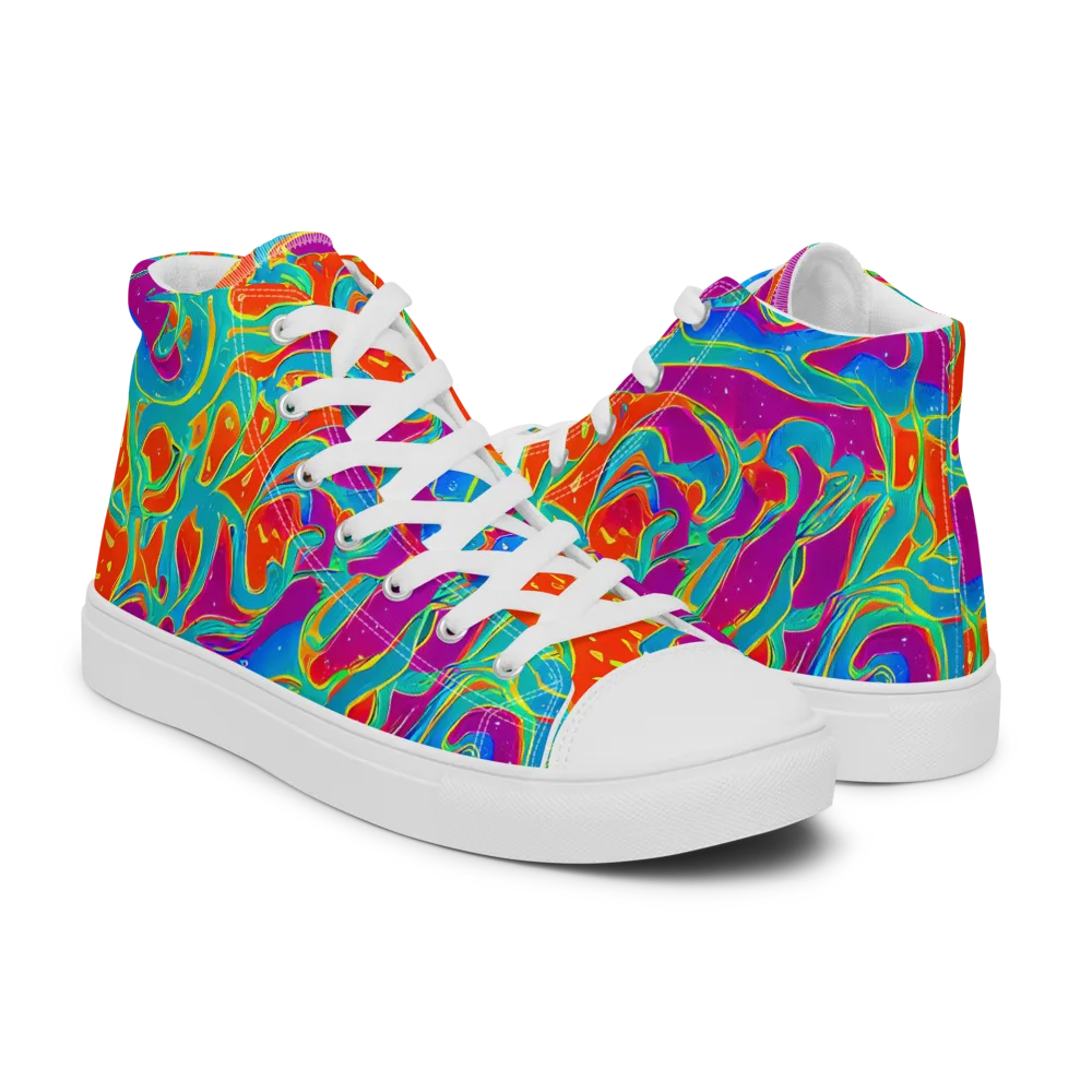 Magma Current on Men's High Top Canvas Shoes — Right