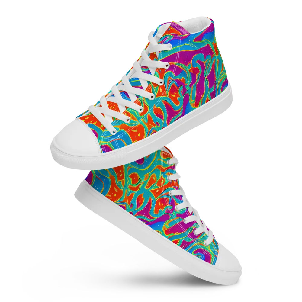 Magma Current on Men's High Top Canvas Shoes — Front