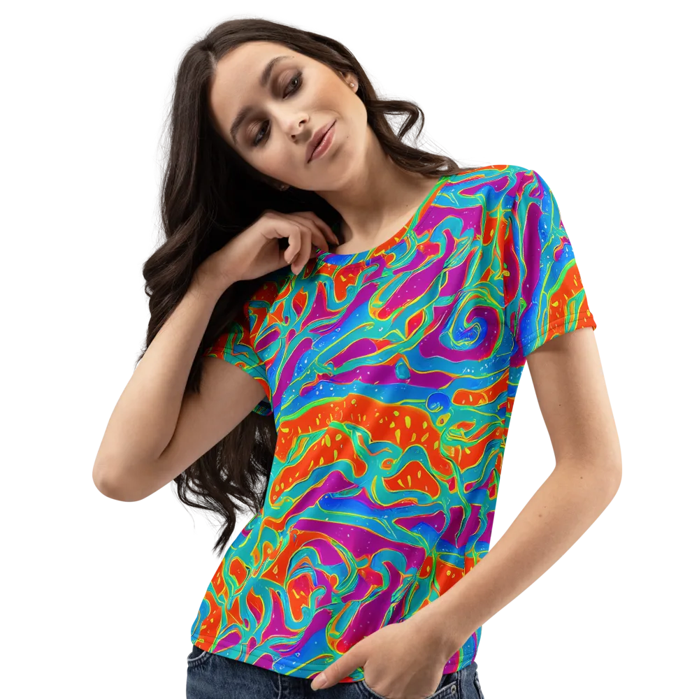 Magma Current on Women's Crew Neck T-Shirt — Left Front