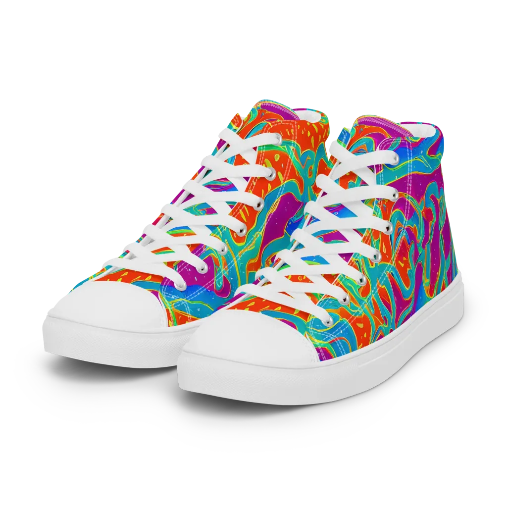 Magma Current on Women's High Top Canvas Shoes — Left Front