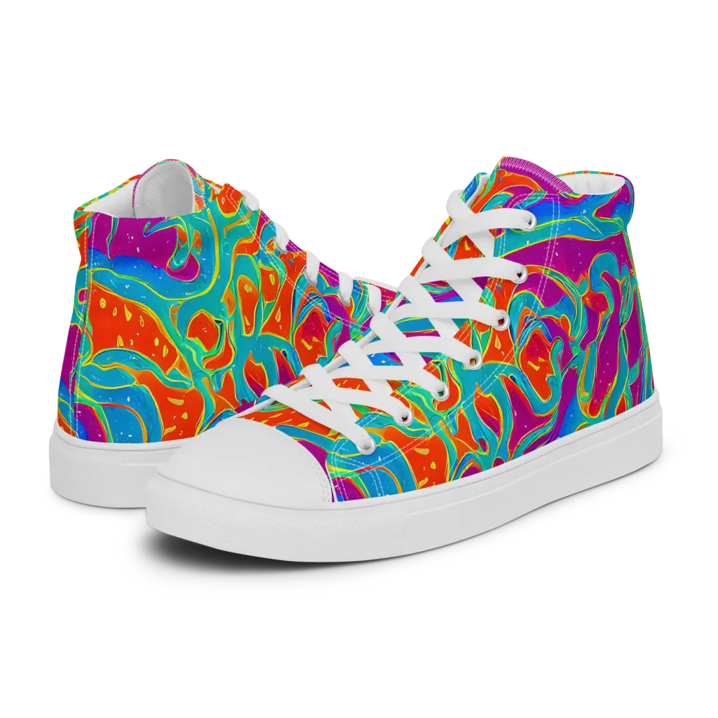 Magma Current on Women's High Top Canvas Shoes — Left