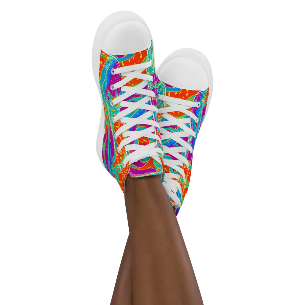 Magma Current on Women's High Top Canvas Shoes — Front