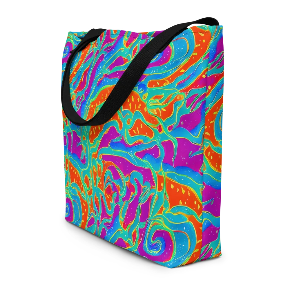 Magma Current on Large Tote Bag W/ Pocket — Front