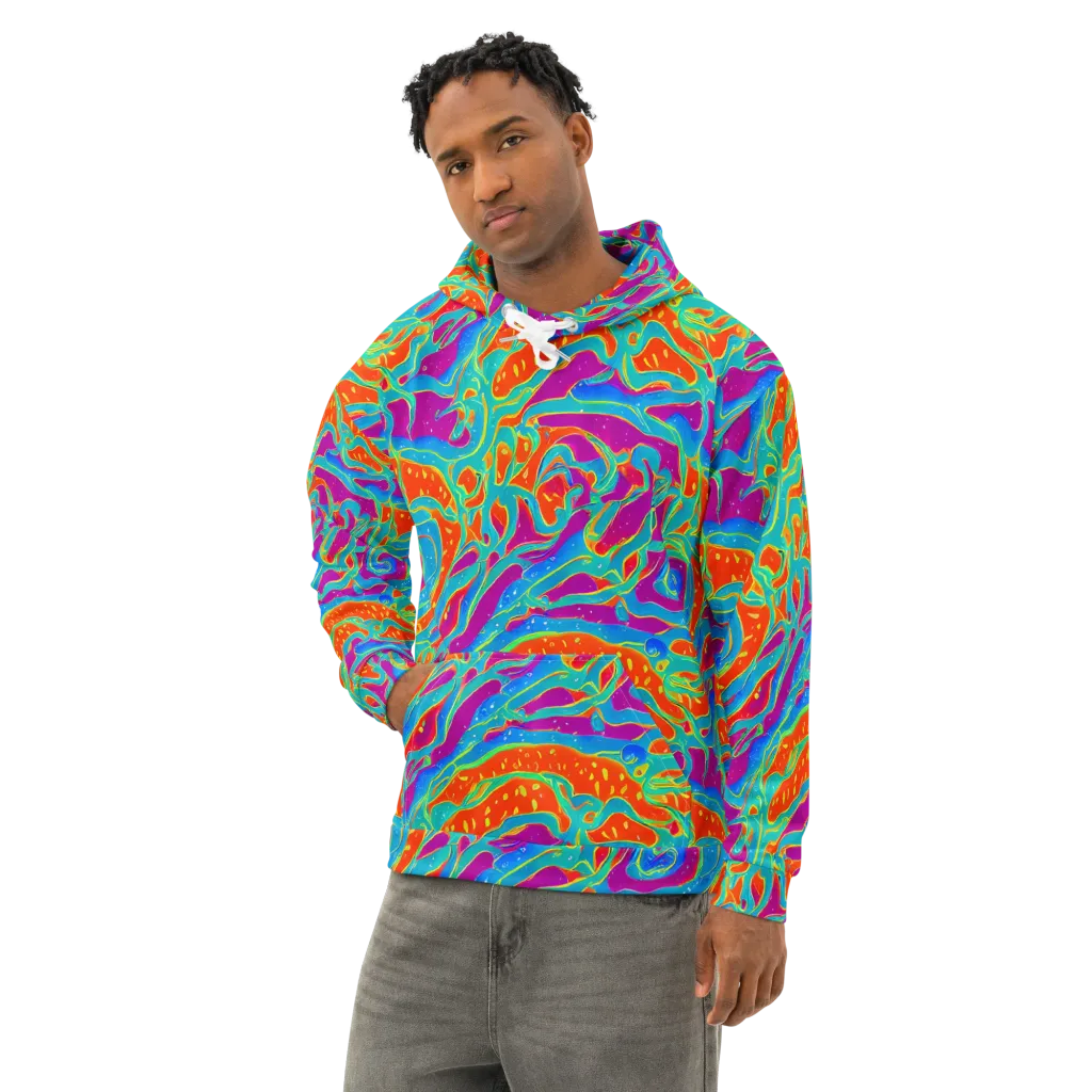 Magma Current on Cotton Hoodie — Left Front