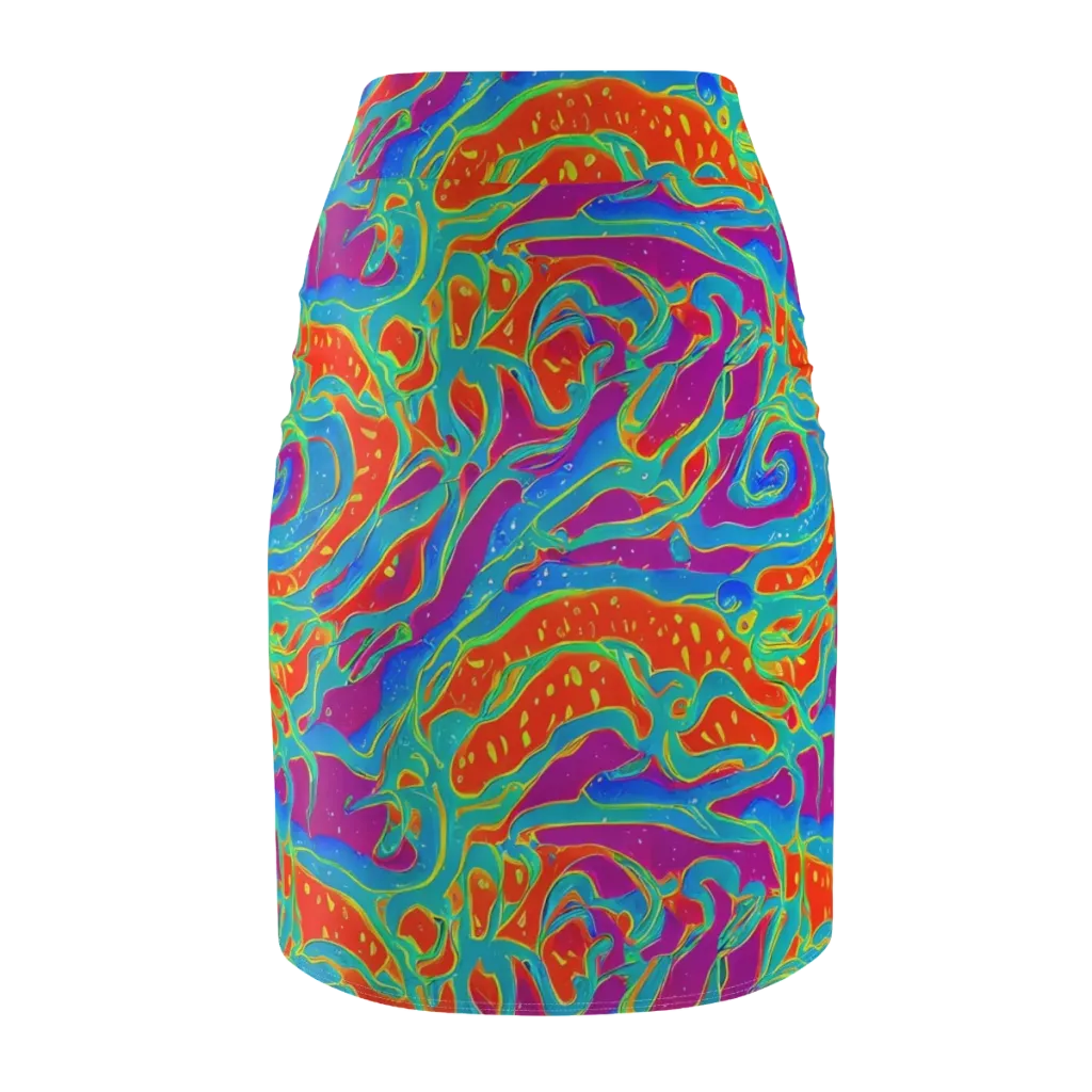 Magma Current on Pencil Skirt — Back
