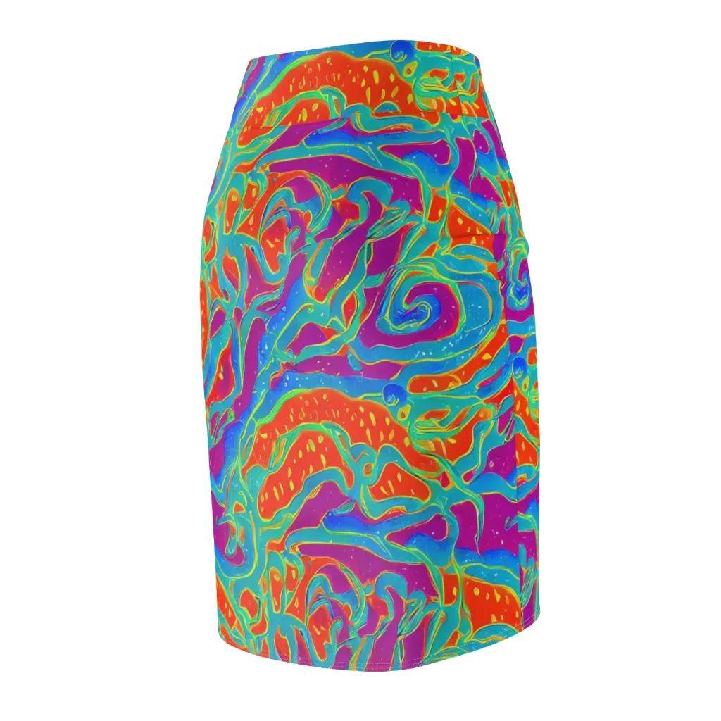 Magma Current on Pencil Skirt — Back Side
