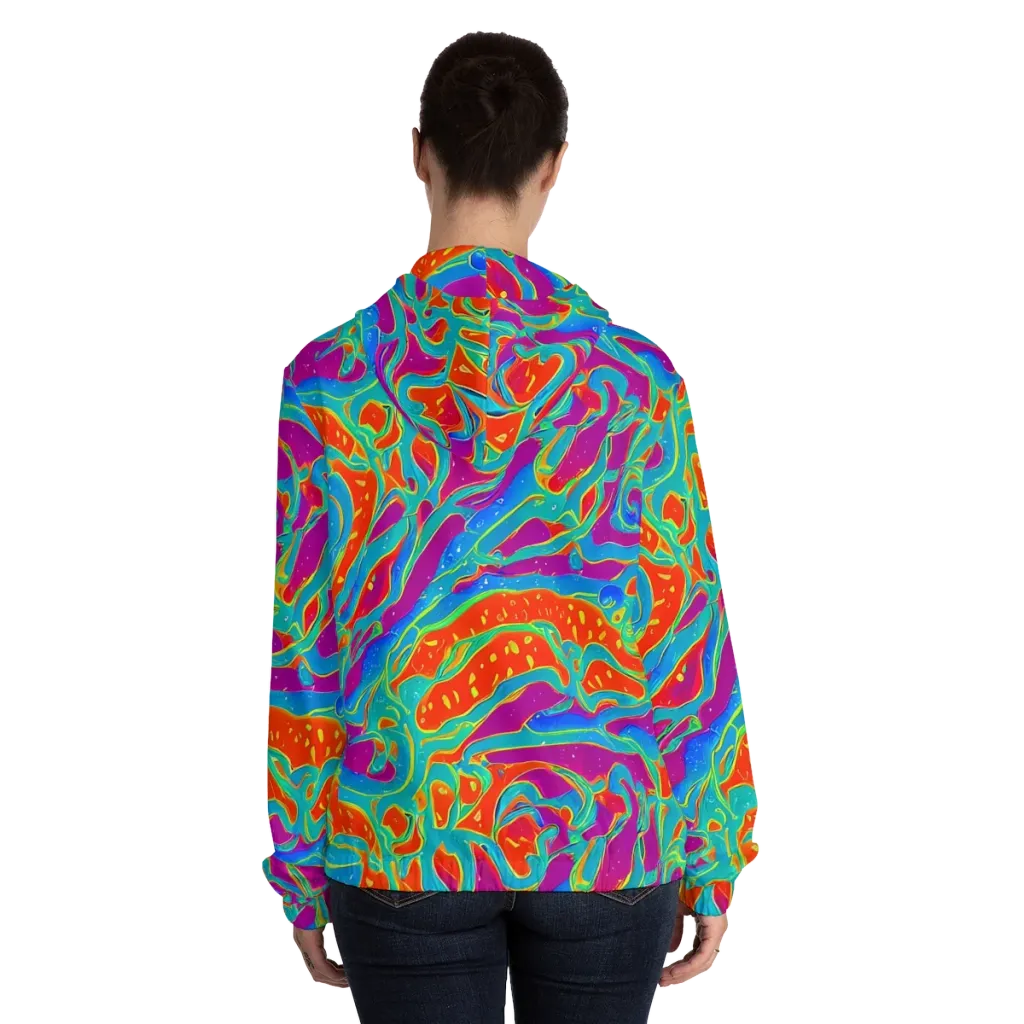 Magma Current on Women's Full-Zip Hoodie — Back On Person