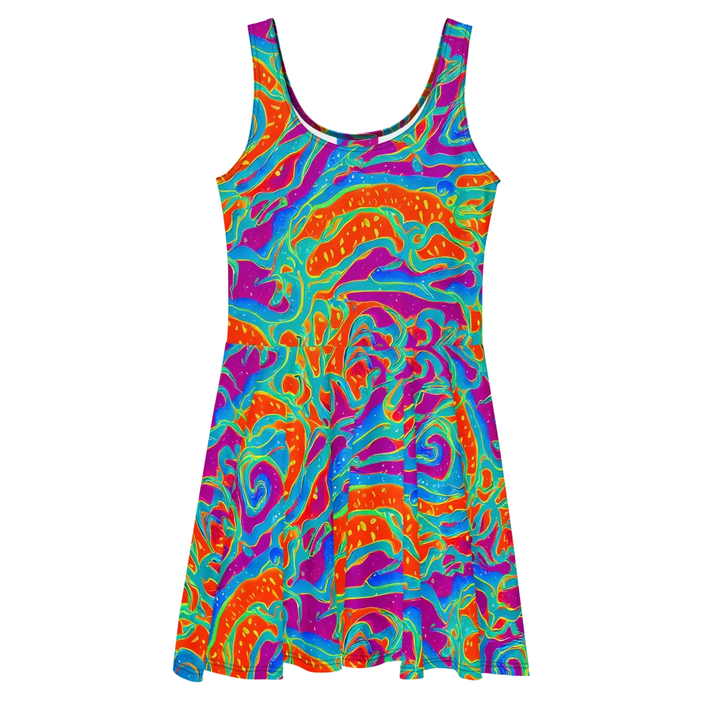 Magma Current on Skater Dress — Front