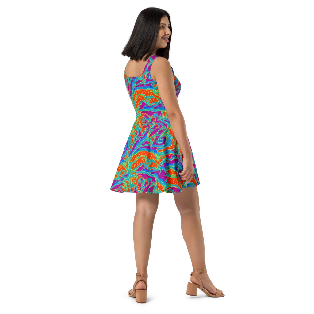 Magma Current on Skater Dress — Right