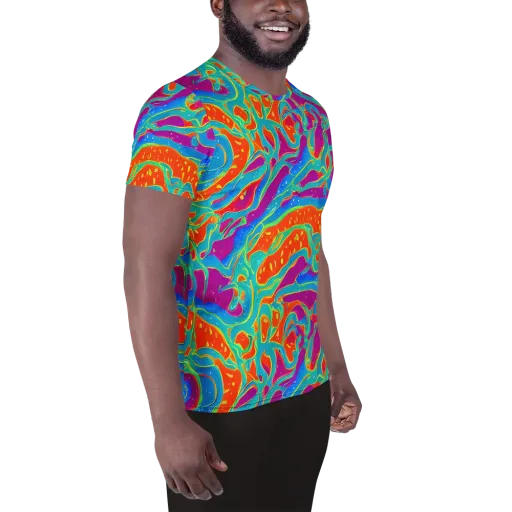 Magma Current on a Men's Athletic T-Shirt