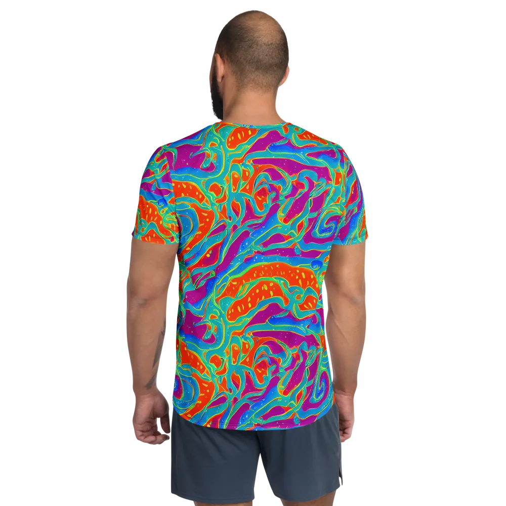 Magma Current on Men's Athletic T-Shirt — Back